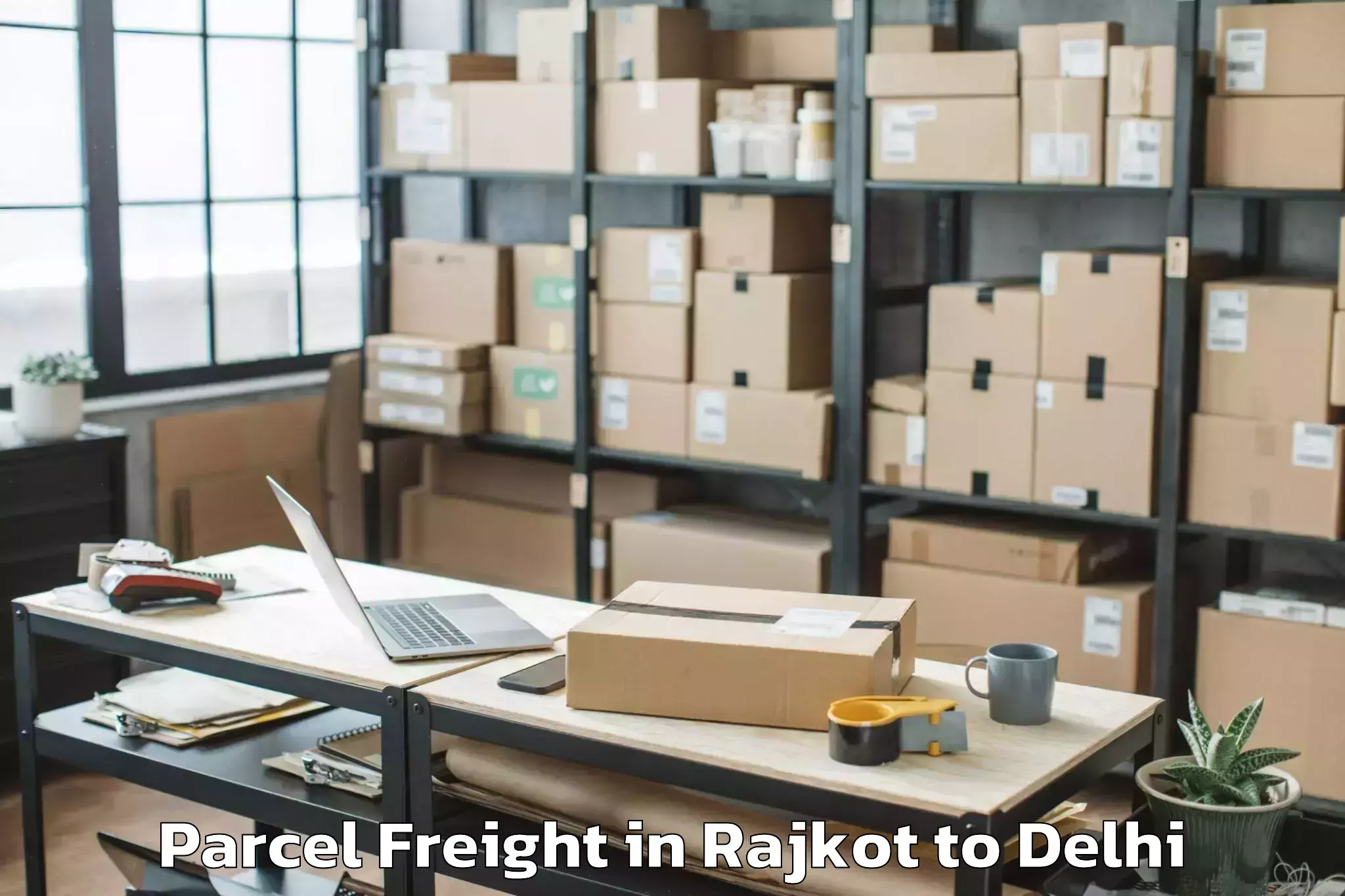 Trusted Rajkot to Westend Mall Delhi Parcel Freight